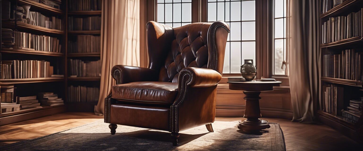 Elegant leather high back chair