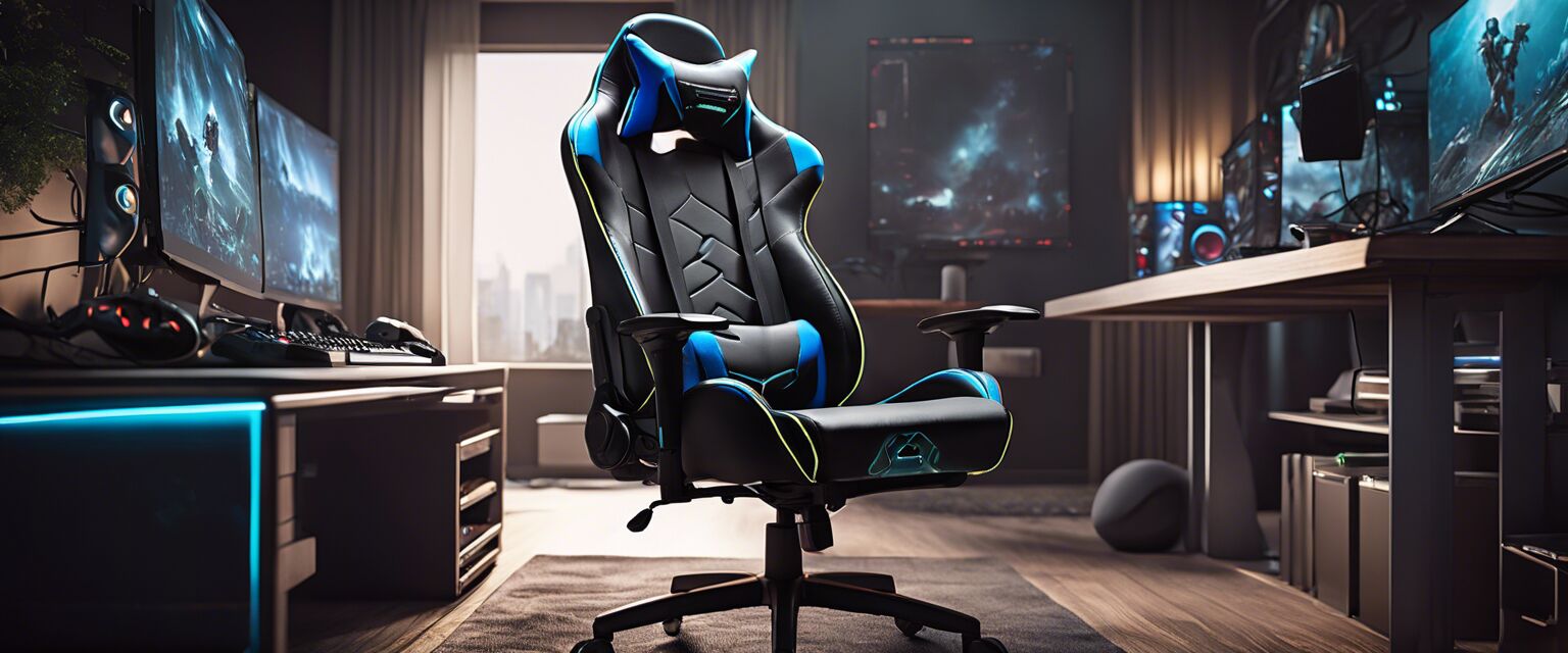 Gaming chair with accessories