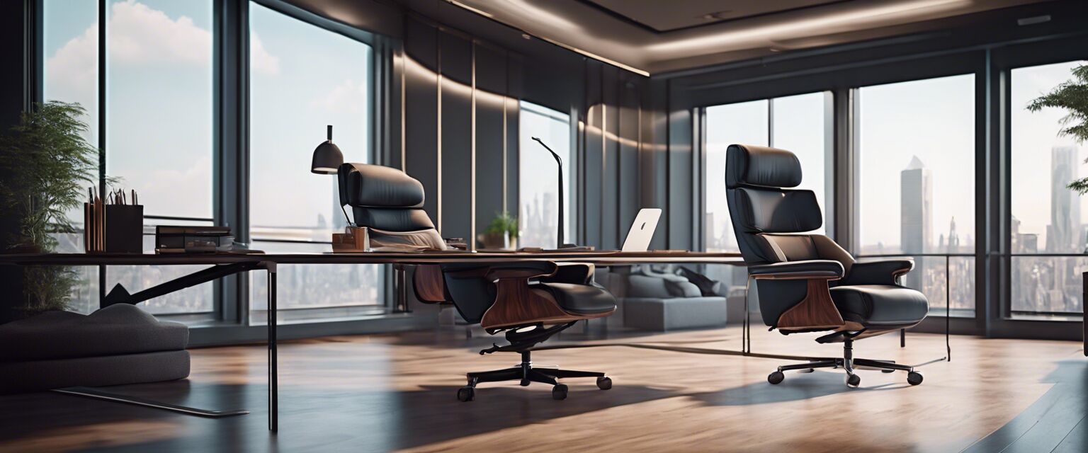 High back executive chair in an office